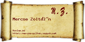Mercse Zoltán névjegykártya
